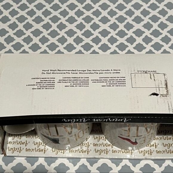AMERICAN Atelier Set of 2 SOLE MATE 15 oz Tea Coffee Mugs - Picture 4 of 5